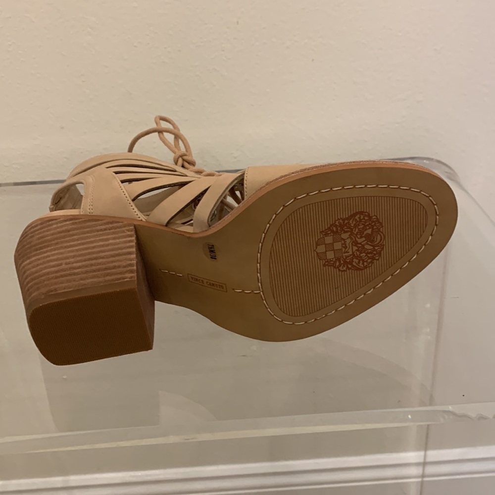 Vince Camuto natural lace-up caged sandals - Picture 4 of 8